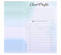 Mikikit 50pcs Customer Information Sheets Client Profile Record Cards 21.6x14cm Green Three-Hole Binder Insert Sheets for Small Business Data Management
