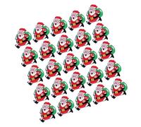 Mikikit 50pcs Light up Santa Claus Brooches with LED Glowing Mixed Material Pins, Easy to Wear Cartoon Christmas Brooch Pin Set for Festive Environment and Halloween Party Accessories