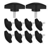 Mikikit 50pcs M5 Plastic T-handle Clamping Screws with Knurled Head for Microphone Stand Bracket Stable Support Universal Compatibility