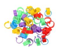 Mikikit 50pcs Mixed Color Poultry Leg Rings Chicken Identification Bands Digital Numbered Leg Bands for Farm Hens Roosters Pigeon Bird Accessories Random Color