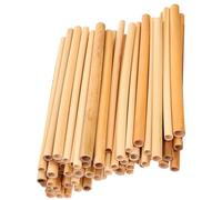 Mikikit 50pcs Natural Reed Bee Tubes Replacement Refill for Beehive Nesting Tubes Can Be Cut Khaki Colour Suitable for Beekeeping and Garden Pollination