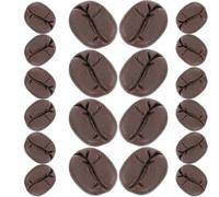 Mikikit 50pcs Simulation Coffee Bean Set Matte Resin Bakery Shop Prop 18x15x7mm for Cafe Play and Pretend Kitchen Food Accessories
