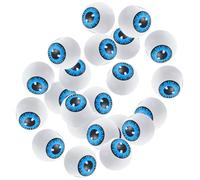 Mikikit 50pcs White Wooden Beads with Eyeball Shape and Reserved Hole for DIY Craft Making, Easy to Match Art Projects and Jewellery Decorations