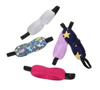Mikikit 5pcs 3D Breathable Sleep Mask Lightproof Eye Cover for Sponge Padding, Grey Purple Pink Cat and Star Patterns, Comfortable Nap Blindfold for Boys
