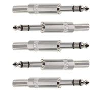 Mikikit 5Pcs 6.35Mm Mono Plug Solder Type Straight Connector for Speaker and Mic Cables Audio Cable Connector for Musicians and Live Sound Setup