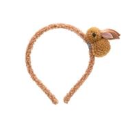 Mikikit 5pcs Bunny Ear Headbands Lightweight Coral Fleece Material Decorative Headdress with Adorable Design for Easter Party and Masquerade Parties Suitable for Women and Random Color