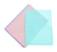 Mikikit 5pcs Colourful Insertable Binder Dividers with Front Pockets, Plastic Journal Page Separators, Punched File Organizer Tabs for School and Office Use