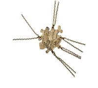 Mikikit 5pcs Fashion Puzzle Pendant Necklace Set for Women, Creative Golden Alloy Material with Easy to Carry Design, Gift for Friends and Loved Ones