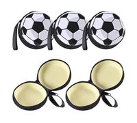 Mikikit 5pcs Football Treat Boxes Money Purses Creative Tinplate Lightweight Multifunctional Storage Soccer Lover Home Outdoor Sports Activities Small Items Snacks Organizer