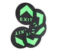 Mikikit 5pcs Glowing Exit Sign Stickers Night Glow Fire Safety Direction Indicators Floor Guide for Emergency Evacuation Visible in Dark Precise Exit Path Markers