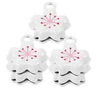 Mikikit 5pcs Mini Cherry Blossom Bell Pendants Japanese Style Hanging Charms for Backpack Phone Keychain Decoration Delicate Tree Hanging Bells for Daily Use and Stylish Accessories