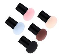 Mikikit 5pcs Mushroom Shape Makeup Sponge Powder Puff for Face, Dual-use Dry and Wet Foundation Applicator, Plastic and Sponge Material, for Travel and Salon Use Random Color