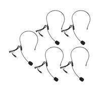 Mikikit 5pcs Omnidirectional Head Mounted Microphones with 3.5mm Threaded Connector, Small and Portable Plastic Design for Teaching and Accompaniment Singing, Easy to Carry Black