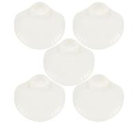 Mikikit 5pcs Pearl White Shell Shaped Sushi Dumpling Dip Plates Set, Reusable Pp Snack Serving Trays for Fruit, Fries, and Sauce, Compact Appetizer Dish for Home Dining and Entertaining