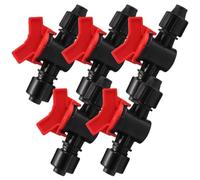 Mikikit 5pcs Plastic Ball Valve 2 Ways Double-Head Design for 16mm Pipe, Flow Control and Lock to Prevent Misuse, for Irrigation and Watering Flowers, Water Shut Off Valve