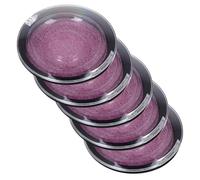 Mikikit 5pcs Portable Round Acrylic Eyelash Case Set with Black Base and Lid, Compact False Lash Storage Box with Tray for Women