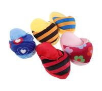 Mikikit 5pcs Puppy Chewing Slippers Set - Soft Plush Squeaky Pet for Small Dogs - Multi-color Sturdy Chew for Puppy Teething and Interactive Play