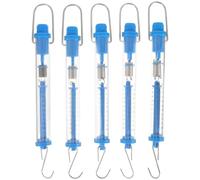 Mikikit 5pcs Spring Scales Set for Physics Experiments with Tubular Design, Lightweight and Rust Resistant Plastic and Stainless Steel Construction, for Classroom and Laboratory Use