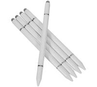 Mikikit 5pcs White Plastic Magnetic Stylus Pens for Touch Screens, Compatible with Tablets, Smartphones - Precision Tablet Pencil for Drawing, Writing, Note-taking, Business Use