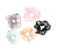 Mikikit 5pcs Womens Hair Accessories Ponytail Hair Rings Made of Polyester and Rubber Band Very Elastic Simple Chic Style for Everyday Use