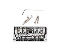 Mikikit 6-string Metal Guitar Bridge Saddle for Electric Guitar Silver Chrome Finish String Adjustment Function Improve Sound Quality Or