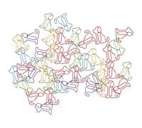 Mikikit 60pcs Colorful Dog Shaped Metal Paper Clips Creative Bookmarks for Office School Supplies Assorted Sizes Fun Animal Clips for Teachers Students Random Color