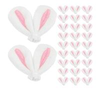 Mikikit 60pcs Easter Bunny Hair Clip Accessories, Fabric Mini Rabbit Ear Hair Clips with Comfortable Lightweight Material, Creative DIY Design for Parties and Event Where Creativity