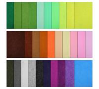 Mikikit 60pcs Felt Fabric Sheets for Crafts with Assorted Colours, Thin Felt Material Featuring User-Friendly Application and Lasting Durability, for DIY Sewing, Patchwork, Random Color