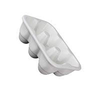 Mikikit 6grids Egg Tray Porcelain Refrigerator Egg Storage Container Fridge Pure White Design for Kitchen Display and Serving Use