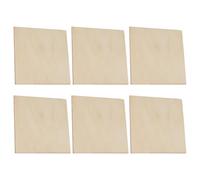 Mikikit 6pcs 25cm Square Unfinished Wood Slices DIY Thin Basswood Sheets for Crafts Painting Engraving and Woodburning