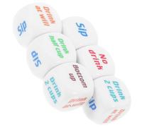 Mikikit 6pcs Acrylic Drinking Dice Game Set for Adults English Six-sided Dice for Bar Ktv and Party Drinking Games Fun Alcohol Accessory for Friends’ Gatherings and Bachelorette Parties