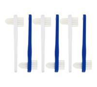 Mikikit 6pcs Adult Denture Toothbrush Set with Ergonomic Design, Pp Material, Easy to Use Double-Headed Brushes for Effective Oral Care and Portable Teeth Cleaning