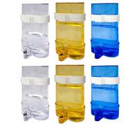 Mikikit 6pcs Automatic Bird Water Feeder and Water Dispenser Set for Parrots and Budgies, Blue, Yellow Cage Clip-on Drinking Bottles for Pet Bird Feeding