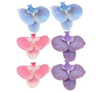 Mikikit 6pcs Butterfly Orchid Shoe Clips for Women - Decorative Flower Buckle Shoe Charms in Blue Deep Purple Amp; Dark Pink - Sandal Accessories for Summer Beach Wedding