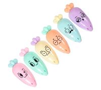 Mikikit 6pcs Carrot-shaped Cartoon Highlighter Pens, Colorful Fluorescent Markers with Compact Design, Portable School Accessory for Book Marking and Study Notes