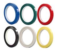 Mikikit 6pcs Colored Violin Finger Position Tape Violin and Cello Fingerboard Stickers for Beginners Adjustable Easy to Remove Includes White Red Green Black Blue and Light Yellow