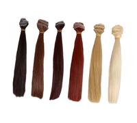 Mikikit 6Pcs Doll Wigs High Temperature Straight Hair Extensions for DIY Doll Crafting Durable and Easy to Wear present for Fashionable Doll Accessories