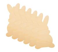 Mikikit 6pcs Easter Bunny Wooden Chips Unfinished Rabbit Cutouts DIY Painting Decoration Wood Slices for Easter Party Supplies and Crafting