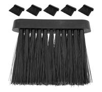 Mikikit 6pcs Fireplace Brush Heads Replacement Set, Wood Stove Hearth Cleaning Brush Heads, Chimney and Fire Pit Cleaning Accessories for Fireplace Maintenance