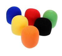Mikikit 6Pcs Handheld Mic Covers Microphone Sponge Covers Thickened Wind Interference Protection Close Fit without Leakage for Ktv and News Interviews Assorted Colours