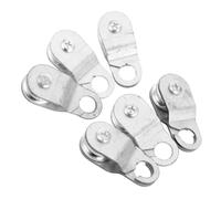 Mikikit 6pcs Heavy Duty Iron Swivel Pulley Block with Bearing Single Cable Pulley Wheel for Agricultural Greenhouse Ventilation and Mechanical Lifting