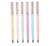 Mikikit 6PCS Inkless Eternal Pencil with Eraser Reusable Non Sharpening Pencil for Students Artists Office Writing Drawing Sketching Smooth Grip