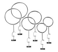Mikikit 6pcs Laboratory Support Rings Set with Small, Large and Extra Large Steel Clamps for Chemistry Lab Beaker Holder, Retort Support Ring and Tube Clamp Stand