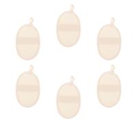 Mikikit 6pcs Loofah Bath Towels with Hanging Hole, Natural Fibrous Exfoliating Washcloths for Body Scrubbing and Shower Use, Gentle Bathing Tools for Men and Women Random Style