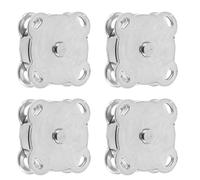 Mikikit 6pcs Magnetic Snap Buttons 14mm Silver White Plated Magnetic Clasps for Bags Backpacks Purse DIY Sewing Fasteners Suitable for Handbag and Clothing Craft
