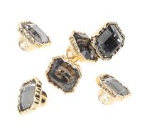 Mikikit 6Pcs Metal Glass Sewing Buttons with Shiny Rhinestone Inlay Decorative Crafting Buttons for Cardigans Shirts Sweaters DIY Fashion Embellishments and Easy to Fix