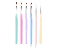 Mikikit 6pcs Nail Art Pens for Manicure Supplies with Dual-ended Design, Reusable and Easy to Clean Wood Material Brushes, for Salon and Home Use by Nail Art Lovers and Family