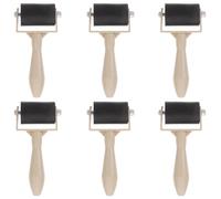 Mikikit 6pcs Printmaking Brayer Set, Plastic Ink Rollers for Crafting and Relief Printing, Handheld Glue Rollers for Art Prints and Block Printing