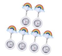 Mikikit 6pcs Retractable Nurse Watch Luminous Dial and Clip for Doctors Movement Watch for Nurses
