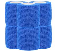 Mikikit 6pcs Self-Adhesive Pet Finger Bandages 5cm X 4.5m Dark Blue, Breathable Multi-Function Wraps for Dogs and Cats, Professional Protective Paw Care for Treatment and Injury